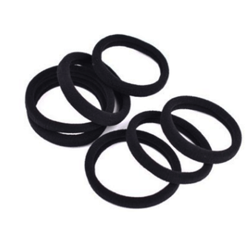 Dây buộc tóc / cột tóc trơn làm sản phẩm handmade đen - set 10 cái