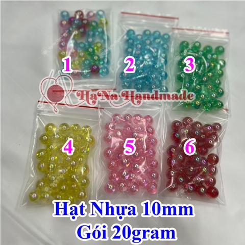 Hạt Nhựa Trang Trí 10mm Gói 20gram