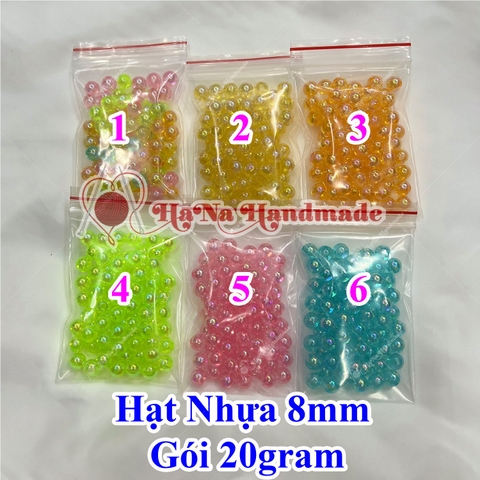 Hạt Nhựa Trang Trí 8mm Gói 20gram