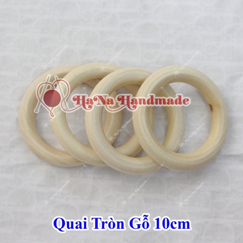 Quai tròn gỗ 10cm làm quai túi (30k 1 cặp)