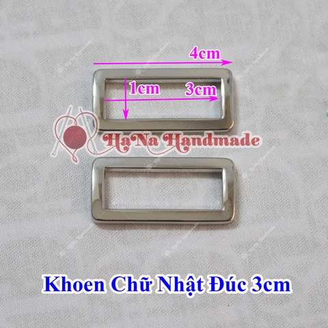 Khoen chữ nhật đúc bạc 3cm (lọt lòng) 10k/ cái