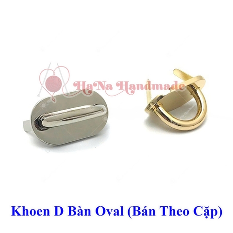 Khoen D bàn oval làm túi handmade (bán theo cặp)