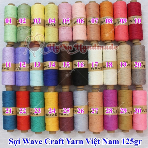 Sợi Wave Craft Yarn Việt Nam 125g móc túi mũ