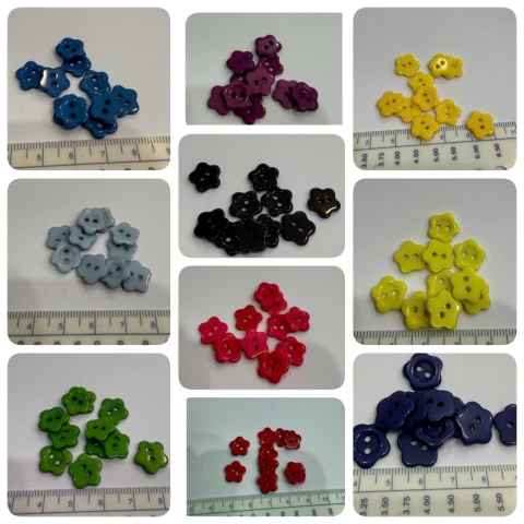 Nút nhựa hoa set 10 cái/ 1 màu