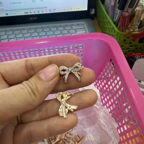 Mạc nơ đính đá mini