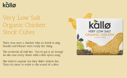 Viên nêm hữu cơ Kallo Ko chứa bột ngọt, Ko Gluten + Lactose hàm lượng muối cực thấp