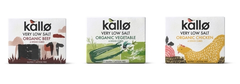 Viên nêm hữu cơ Kallo Ko chứa bột ngọt, Ko Gluten + Lactose hàm lượng muối cực thấp