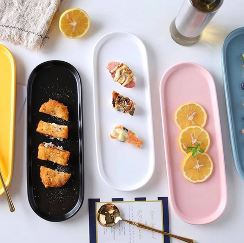 Khay gốm sứ phong cách Nhật