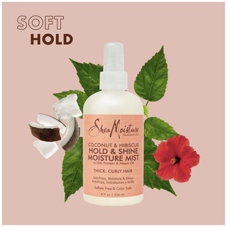 Dầu gội/Xả/Xịt dành cho tóc uốn,xoăn giữ nếp SheaMoisture Coconut and Hibiscus Hold and Shine