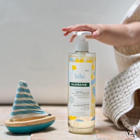 Sữa tắm gội Bébé Klorane Gel Lavant Doux cho bé 500ml