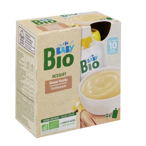 Váng sữa hữu cơ BabyBio Carrefour dạng túi cho bé từ 10 tháng tuổi