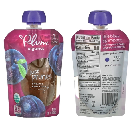 Mận đen nghiền hữu cơ Plum Organics cho bé