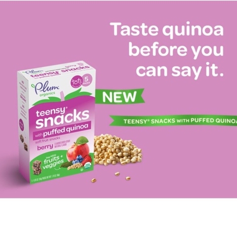 Trái cây sấy dẻo hữu cơ Plum Organics mix hạt Quinoa cho bé