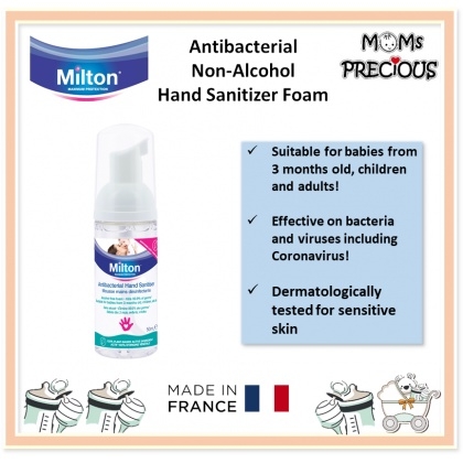 Nước rửa tay diệt khuẩn Milton dạng bọt cho bé