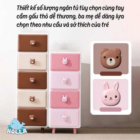 Tủ nhựa gấu đa năng Holla cho bé