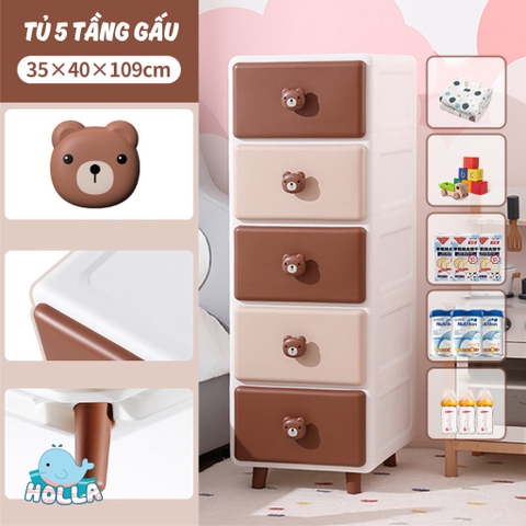 Tủ nhựa gấu đa năng Holla cho bé