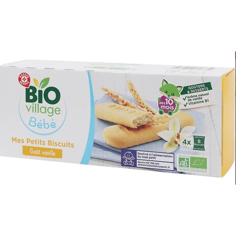 Bánh quy ngũ cốc hữu cơ Bio Village Bebe 180g cho bé từ 10 tháng, biscuits bébé goût Bio Village