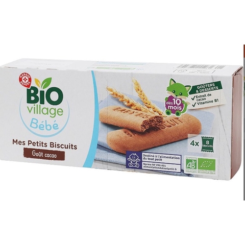 Bánh quy ngũ cốc hữu cơ Bio Village Bebe 180g cho bé từ 10 tháng, biscuits bébé goût Bio Village