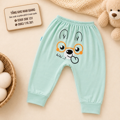 Quần dài sơ sinh thun lạnh VTKids mông thú VTQD8
