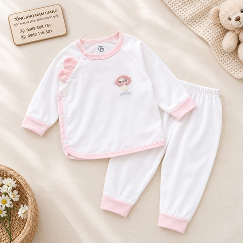 Bộ dài sơ sinh thun lạnh HG cài lệch HGBD4