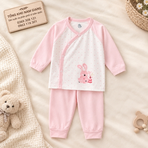 Bộ dài sơ sinh thun lạnh HG cài lệch HGBD5