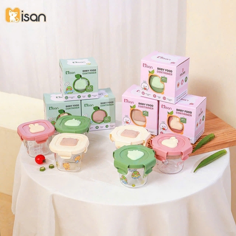 Hũ thủy tinh Misan nắp nhựa họa tiết 180ml