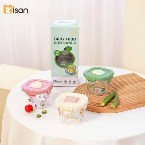 Sét 3 hũ thủy tinh Misan nắp nhựa họa tiết 180ml