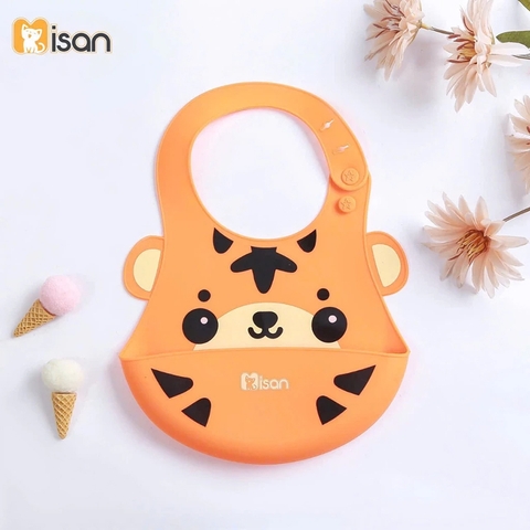 Yếm ăn dặm silicon Misan hình thú