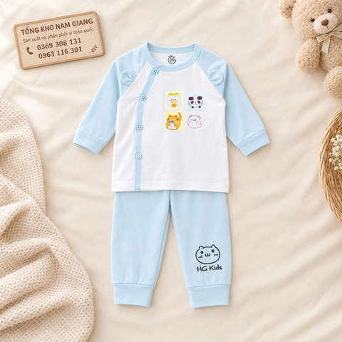 Bộ dài sơ sinh petit HG cài lệch HGBD2
