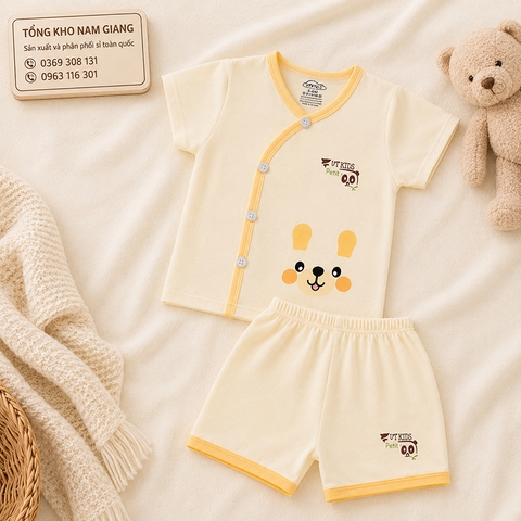 Bộ cộc sơ sinh Petit VTKids cài lệch VTBC21