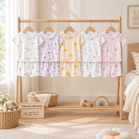 Bộ cộc sơ sinh thun lạnh HG cài lệch HGBC10
