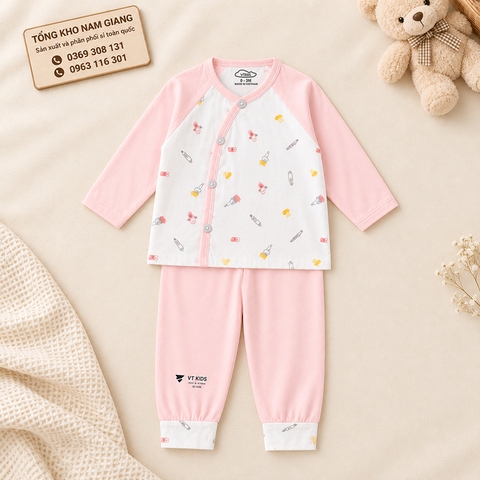 Bộ dài sơ sinh petit VTKids cài lệch VTBD7