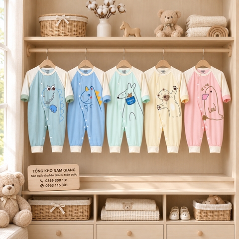 Body sơ sinh dài tay thun lạnh VTKids VTBODY15
