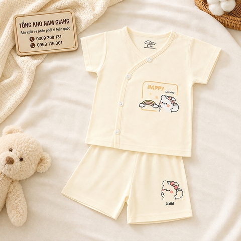 Bộ cộc sơ sinh Petit VTKids cài lệch VTBC24