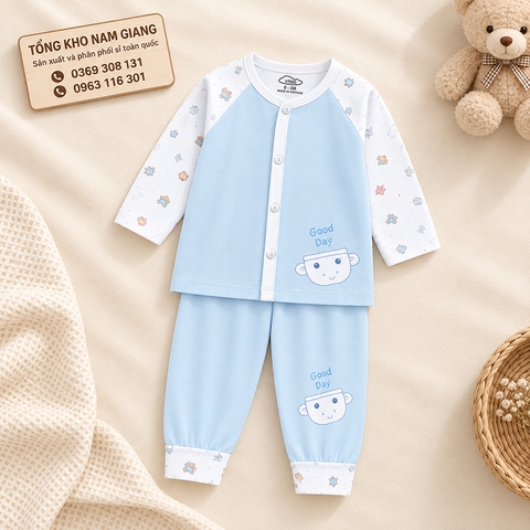 Bộ dài sơ sinh petit VTKids cài lệch VTBD8