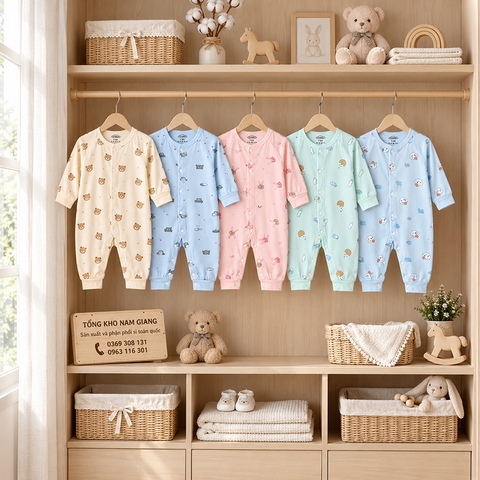 Body sơ sinh dài tay thun lạnh VTKids VTBODY13