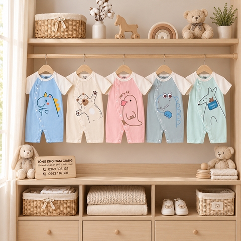 Body sơ sinh cộc tay thun lạnh VTKids VTBODY21