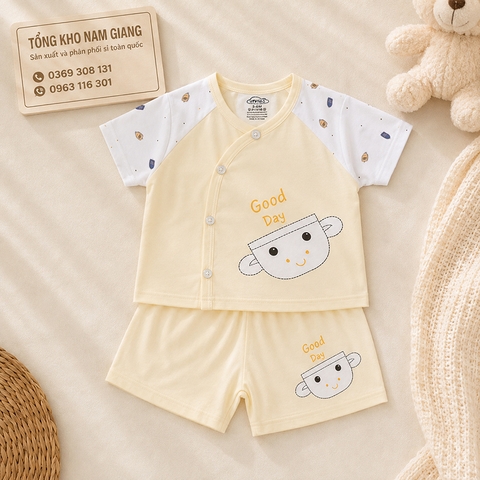 Bộ cộc sơ sinh Petit VTKids cài lệch VTBC19