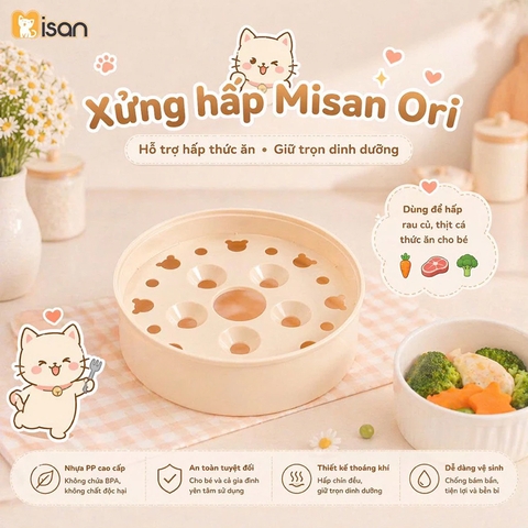 Nồi nấu cháo chậm Misan 1l tặng nồng hấp
