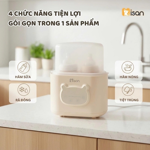 Máy hâm sữa tiệt trùng bình sữa Misan 4in1