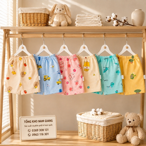 Quần đùi sơ sinh thun lạnh VTKids VTQ1