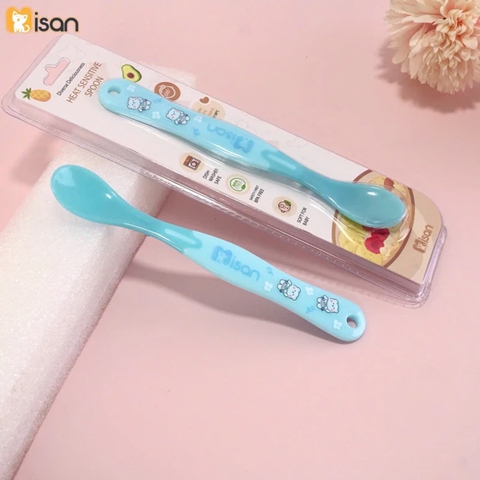 Thìa ăn dặm silicon misan báo nóng cảm biến nhiệt