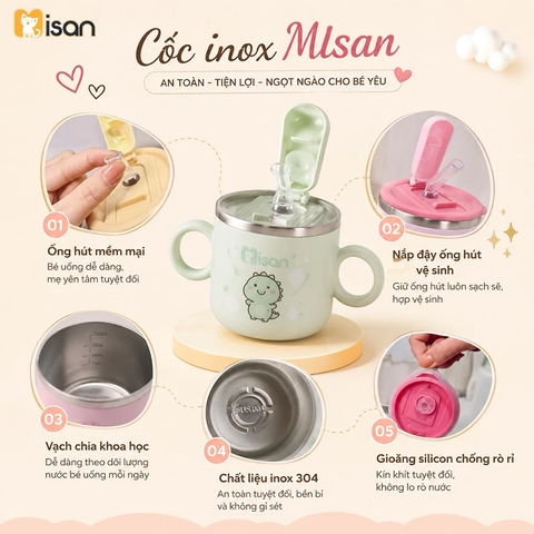 Cốc tập uống inox Misan