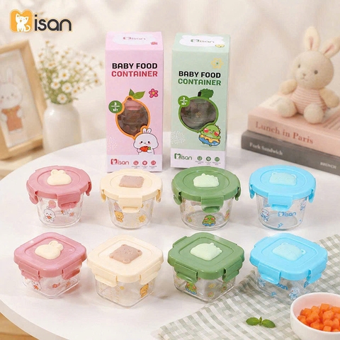 Sét 3 hũ thủy tinh Misan nắp nhựa họa tiết 180ml