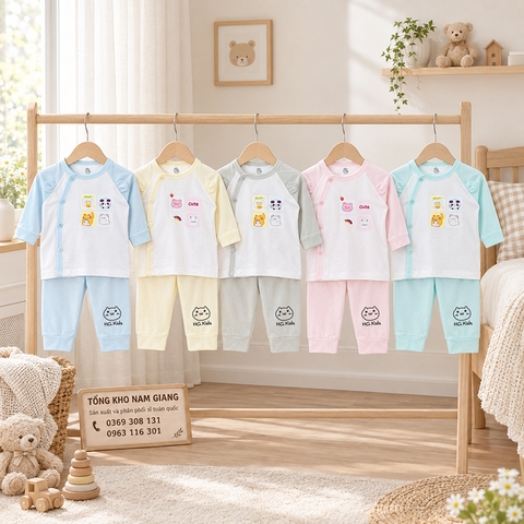 Bộ dài sơ sinh petit HG cài lệch HGBD2