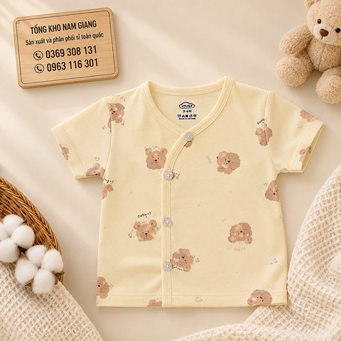 Áo cộc sơ sinh Petit VTKids cài lệch VTAC10