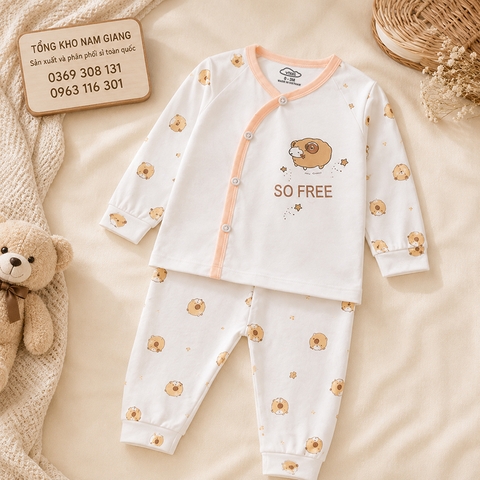 Bộ dài sơ sinh petit VTKids cài lệch VTBD5