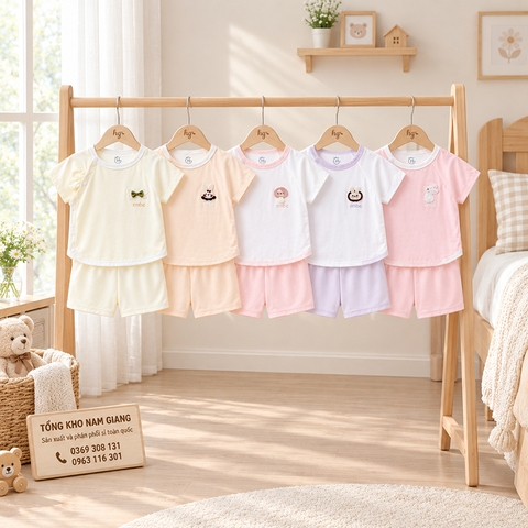 Bộ cộc sơ sinh thun lạnh HG HGBC3