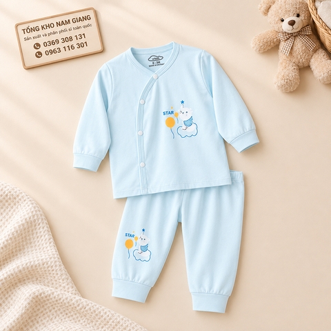 Bộ dài sơ sinh petit VTKids cài lệch VTBD10