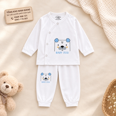 Bộ dài sơ sinh thun lạnh VTKids cài lệch VTBD29